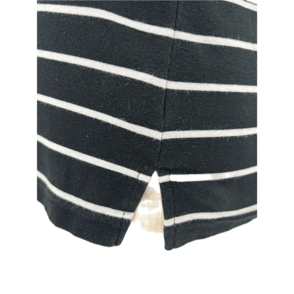 Lauren Ralph Lauren Top Womens XL Black White Stripe Cuffed Short Sleeve Vented - Picture 3 of 9